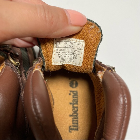 Timberland Field Boot Pre-School Brown Green Leather 5.5 - Picture 6 of 10